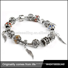 Murano leaf pendants beads chain link bracelet